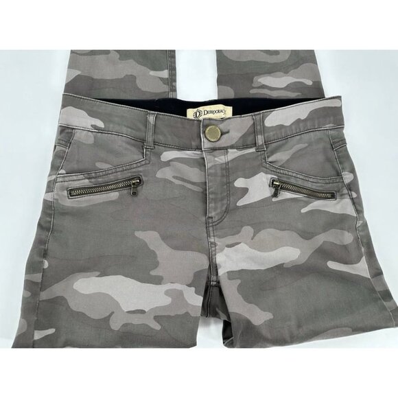 Democracy AB Solution Ankle Skimmer Jeans Green Camouflage Skinny Stretch 6 - Picture 2 of 7